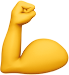 an emoji that displays to us that you should flex your skills in the interview