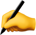 A emoji hand writing to improve the significance of the title text Apply